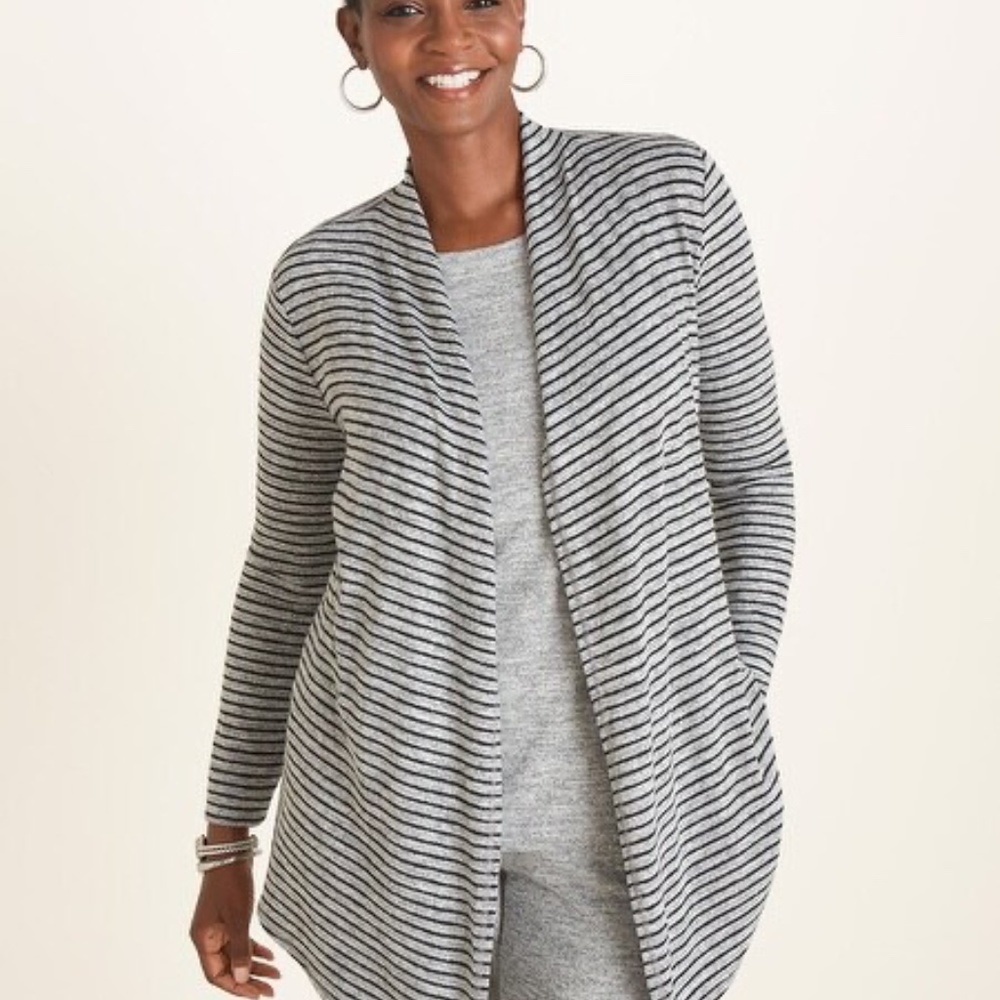 Chico's Zenergy Cozy Soft Stripe Cardigan